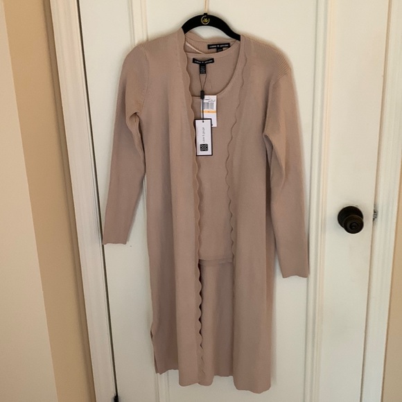 Cable & Gauge Jackets & Blazers - Cable and gauge two piece set soft fawn shirt and jacket size s NWT